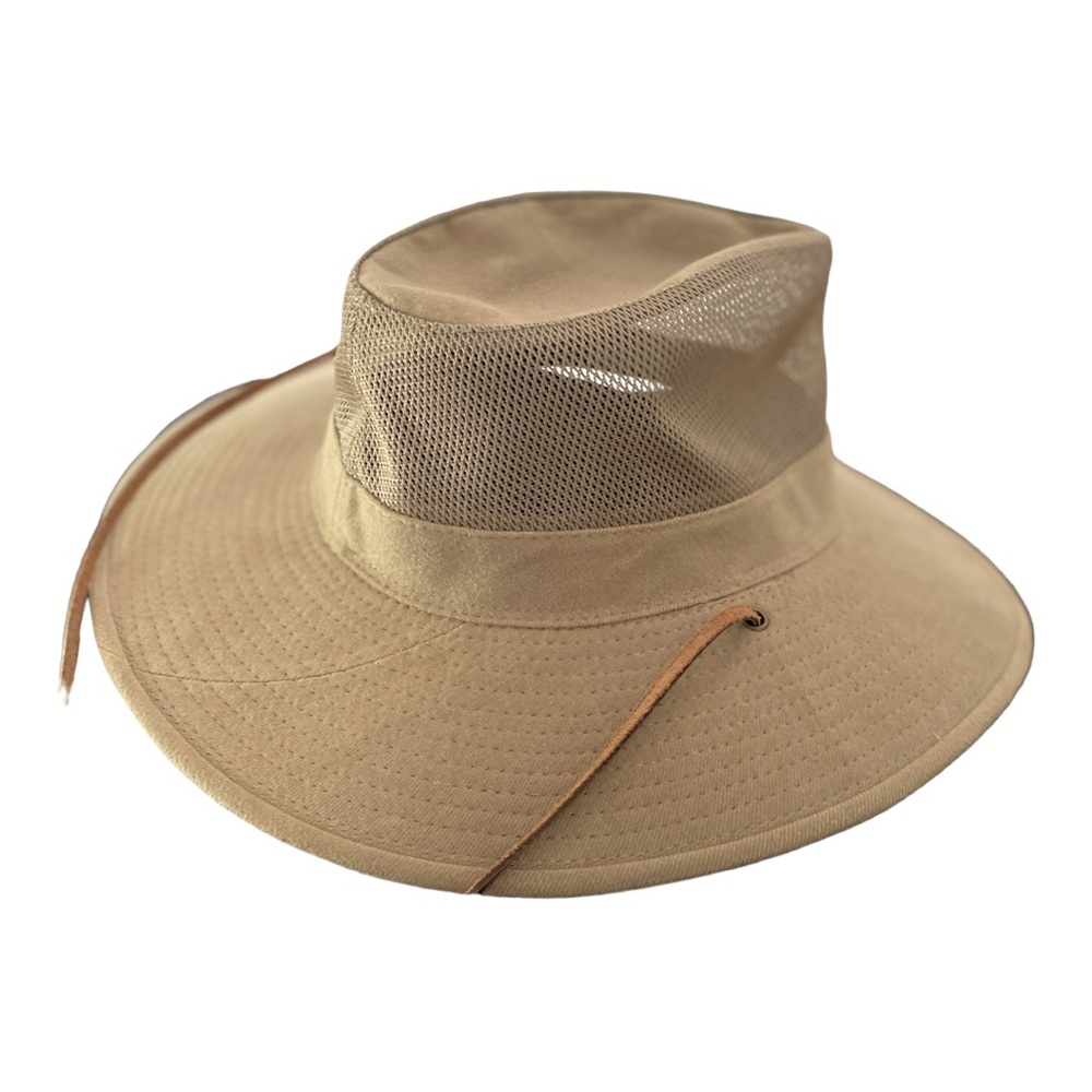 Dorfman Pacific Safari Mesh Sidewall Wide Brim Hat L‎